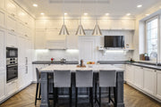 Eaton 1 Light 12" Pendant in Brushed Nickel in a room setting