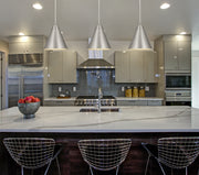 Eaton 1 Light 12" Pendant in Brushed Nickel in a room setting