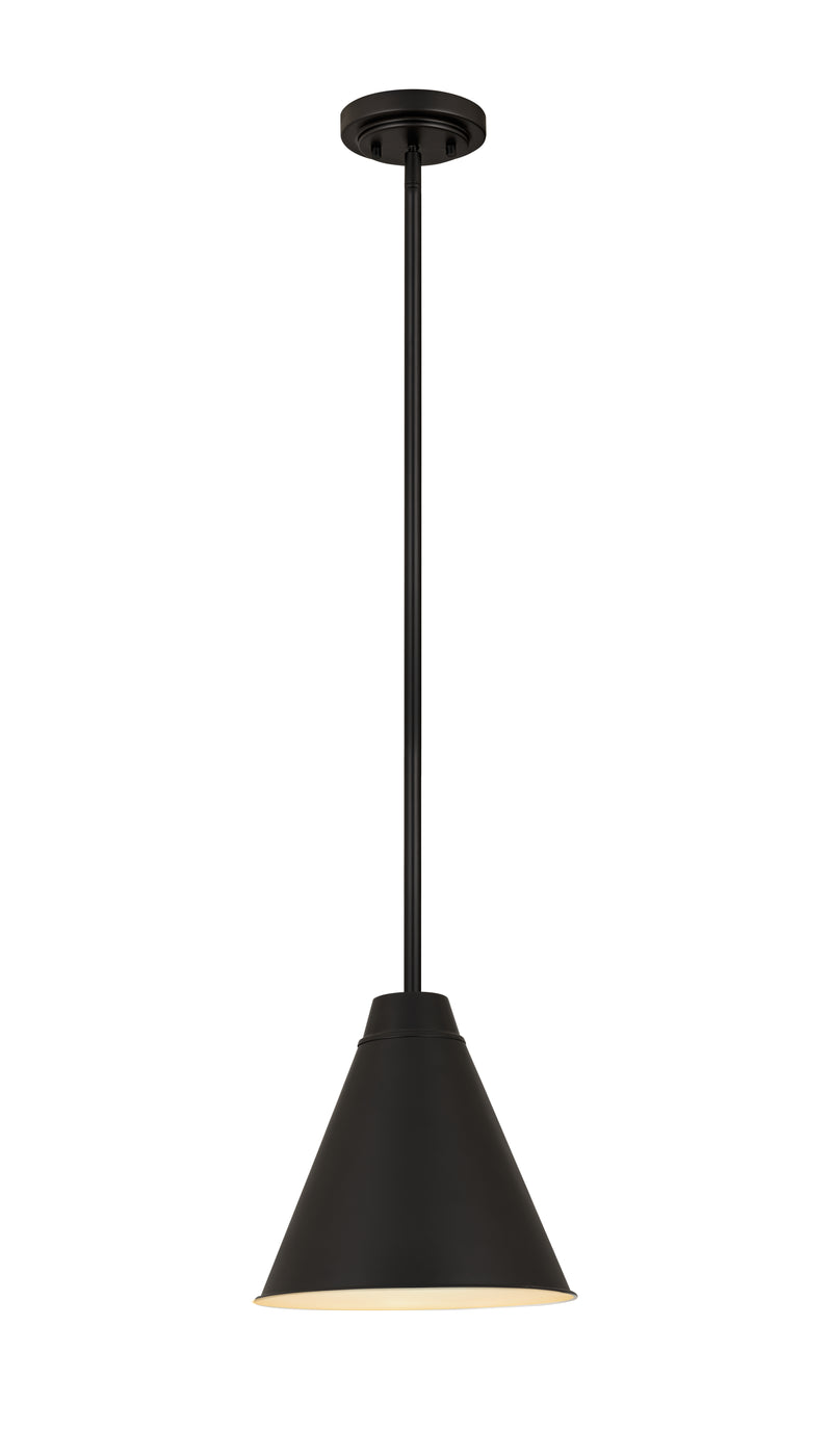 Eaton 1 Light 12" Pendant in Matte Black