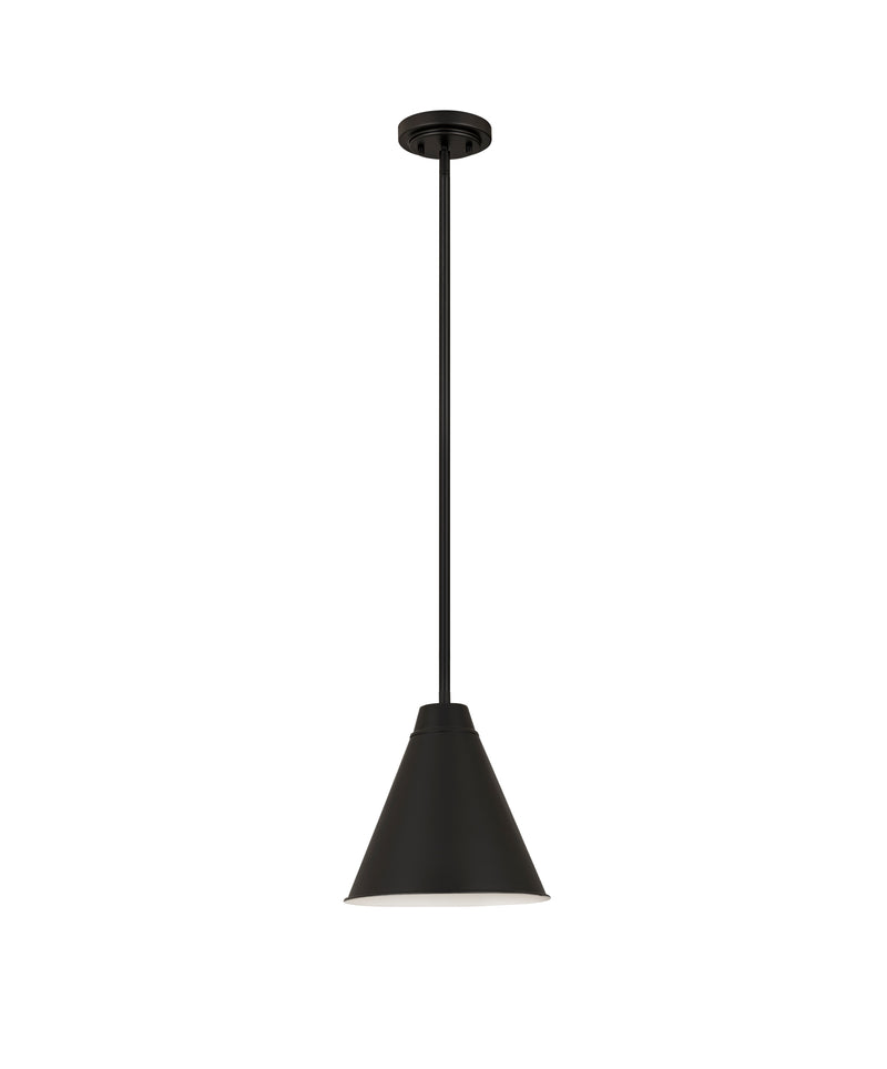 Eaton 1 Light 12" Pendant in Matte Black
