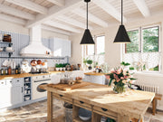 Eaton 1 Light 12" Pendant in Matte Black in a room setting