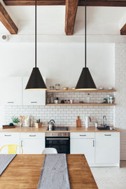 Eaton 1 Light 12" Pendant in Matte Black in a room setting