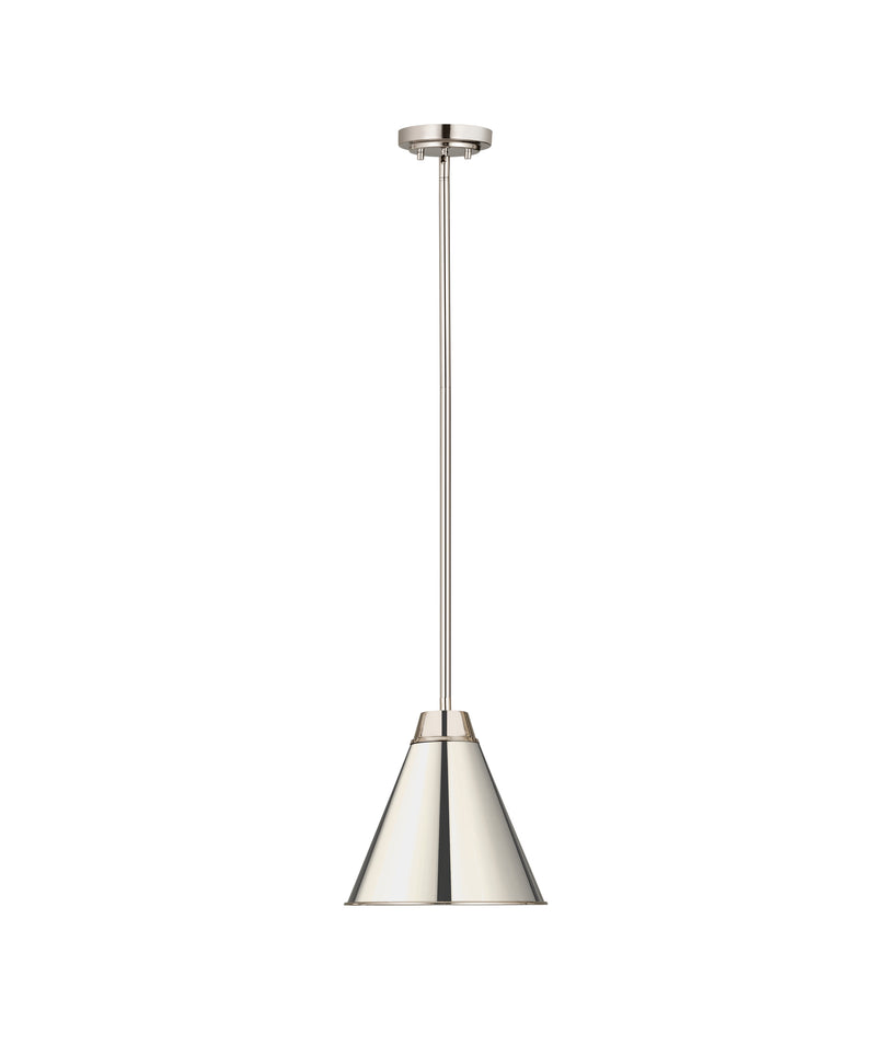 Eaton 1 Light 12" Pendant in Polished Nickel
