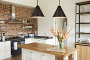 Eaton 1 Light 18" Pendant, 6011 Series in Bronze Plate in a room setting