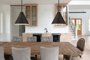 Eaton 1 Light 18" Pendant, 6011 Series in Matte Black in a room setting