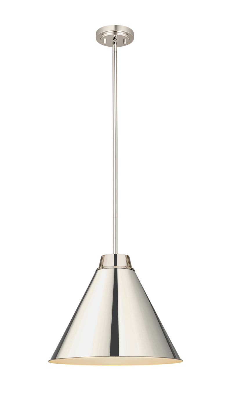 Eaton 1 Light 18" Pendant, 6011 Series in Polished Nickel