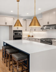 Eaton 1 Light 18" Pendant, 6011 Series in Rubbed Brass in a room setting