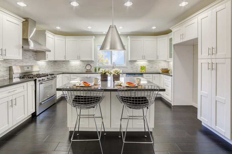 Eaton 1 Light 24" Pendant in Brushed Nickel in a room setting
