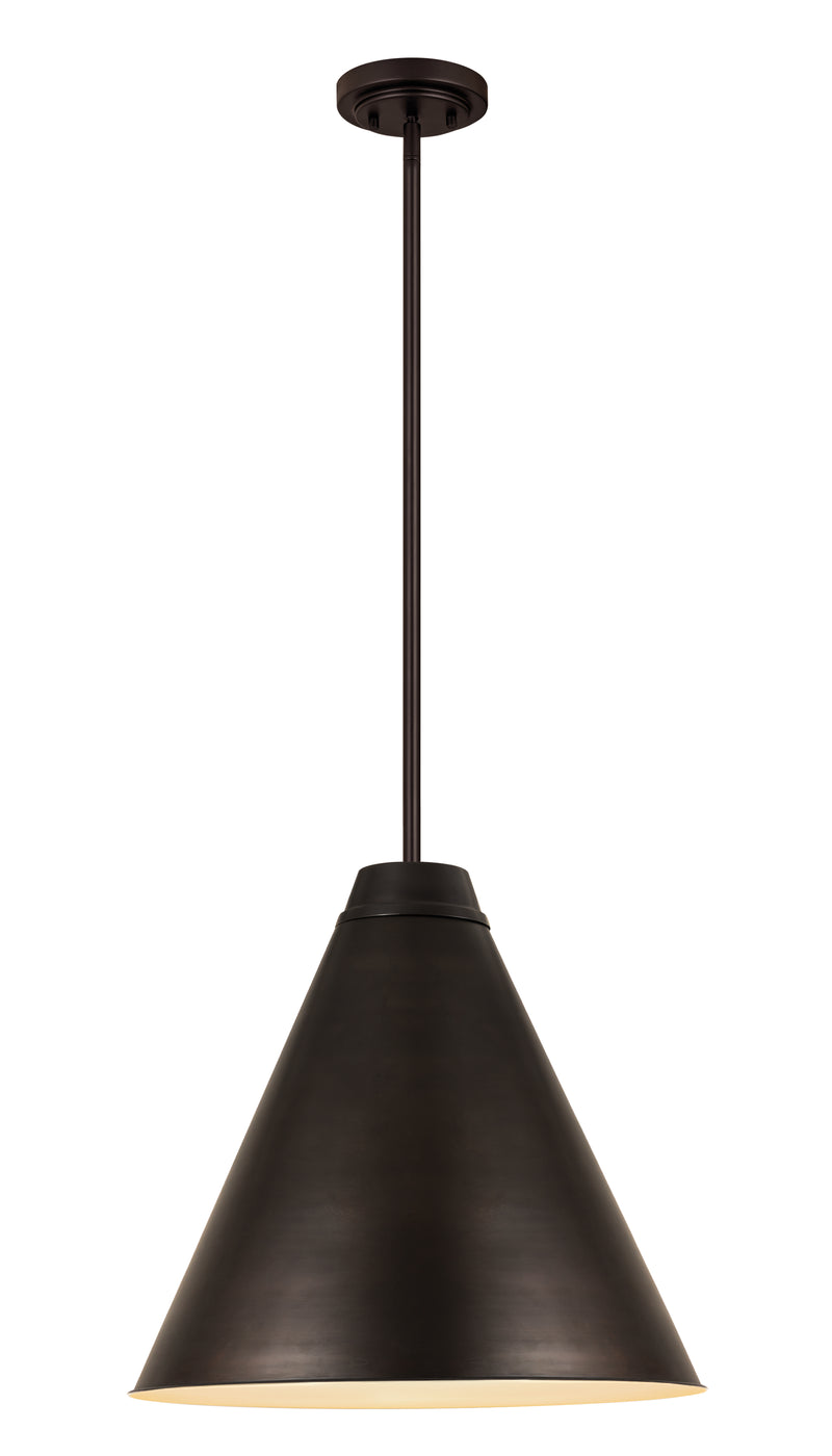 Eaton 1 Light 24" Pendant in Bronze Plate
