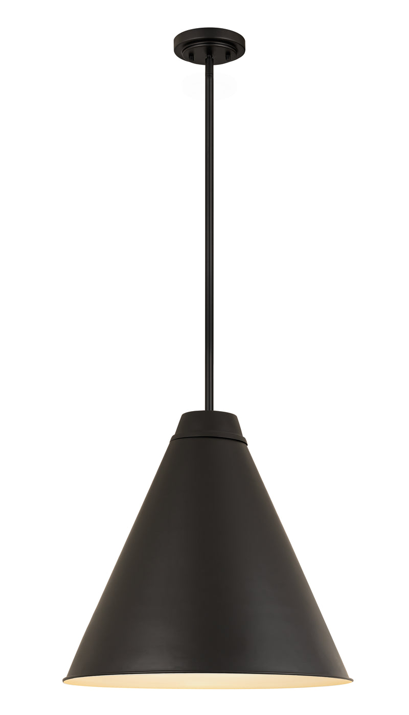 Eaton 1 Light 24" Pendant in Matte Black