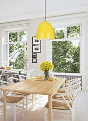Z-Studio 3 Light 19" Pendant in Yellow in a room setting
