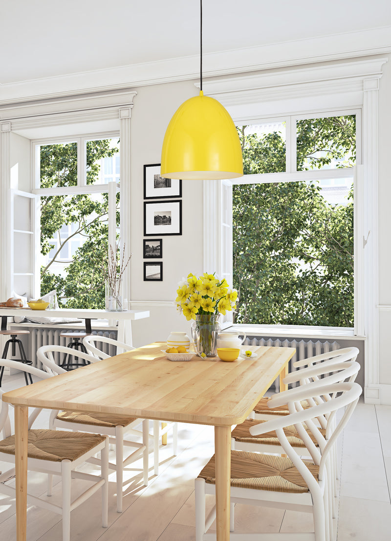 Z-Studio 3 Light 19" Pendant in Yellow in a room setting