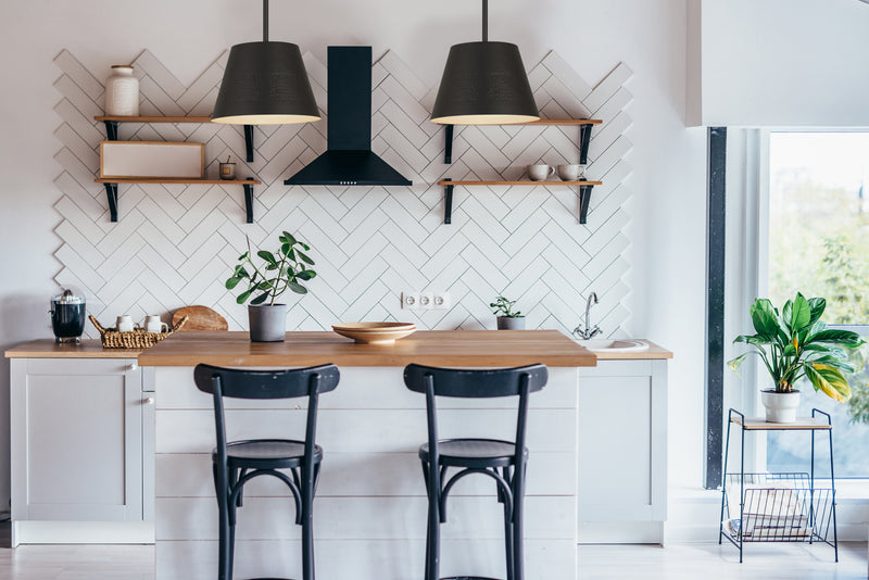 Maddox 1 Light 12" Pendant in Matte Black in a room setting