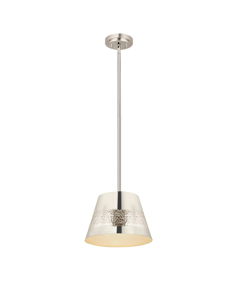 Maddox 1 Light 12" Pendant in Polished Nickel