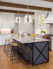Maddox 1 Light 12" Pendant in Polished Nickel in a room setting