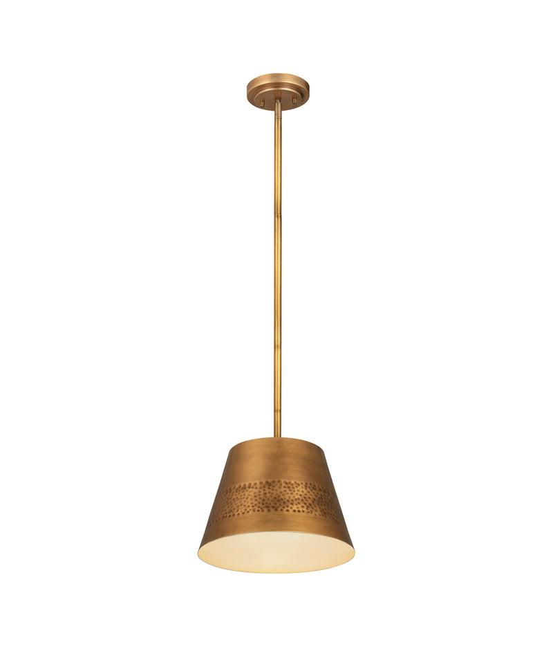 Maddox 1 Light 12" Pendant in Rubbed Brass