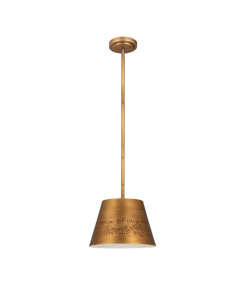 Maddox 1 Light 12" Pendant in Rubbed Brass