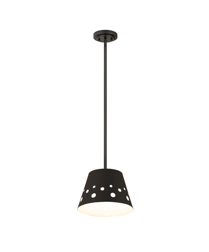 Katie 1 Light 12" Pendant in Matte Black
