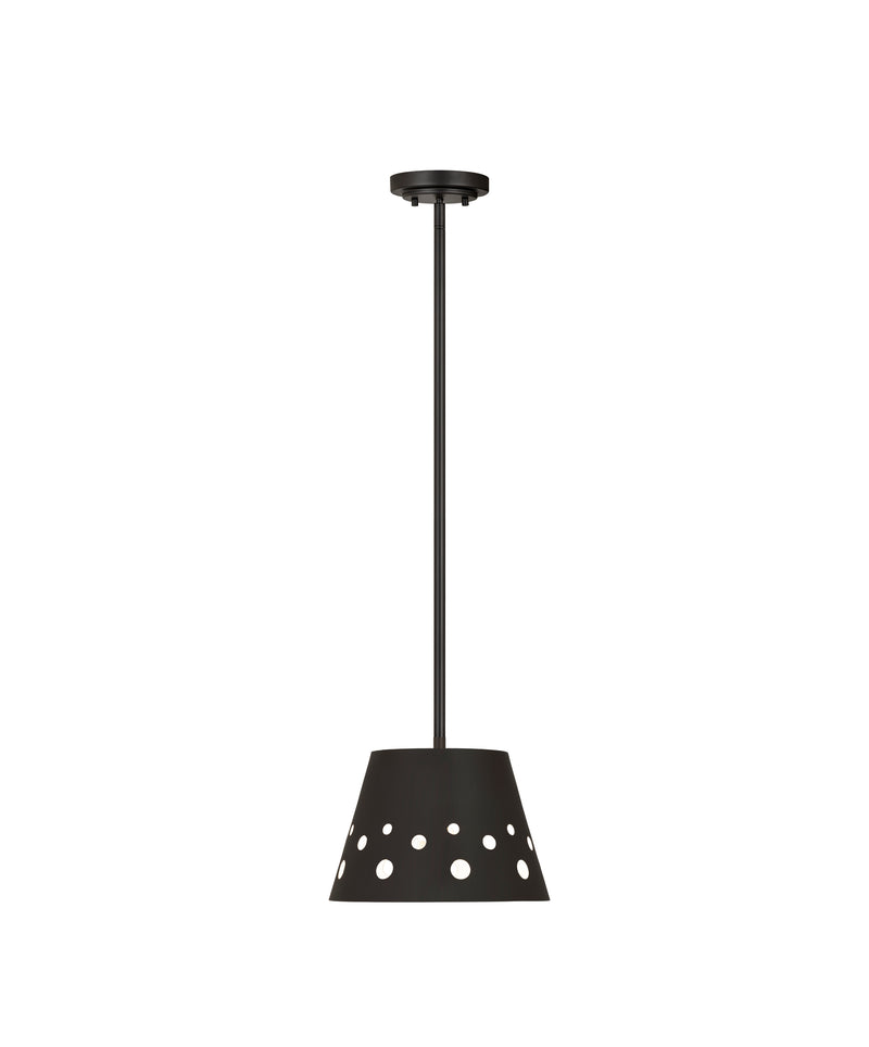 Katie 1 Light 12" Pendant in Matte Black