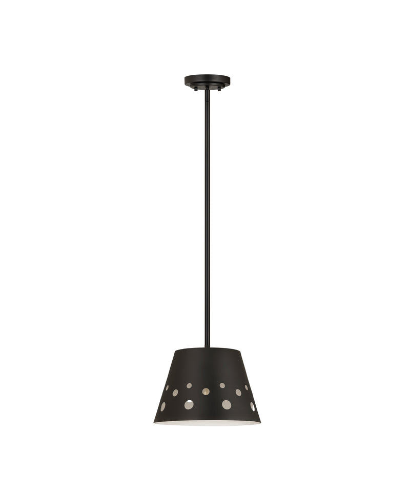 Katie 1 Light 12" Pendant in Matte Black