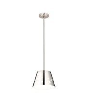 Katie 1 Light 12" Pendant in Polished Nickel