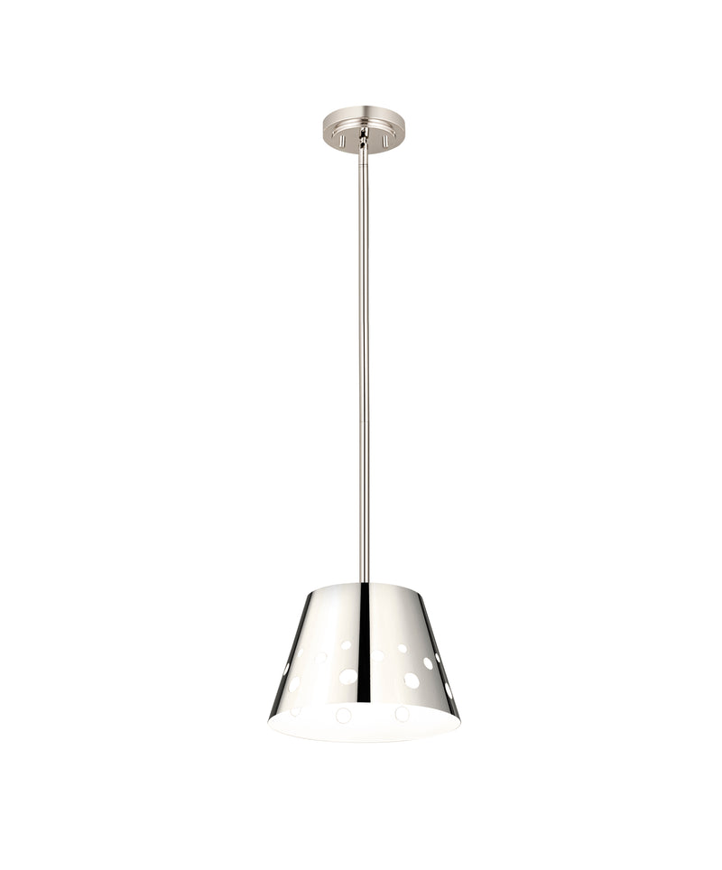 Katie 1 Light 12" Pendant in Polished Nickel