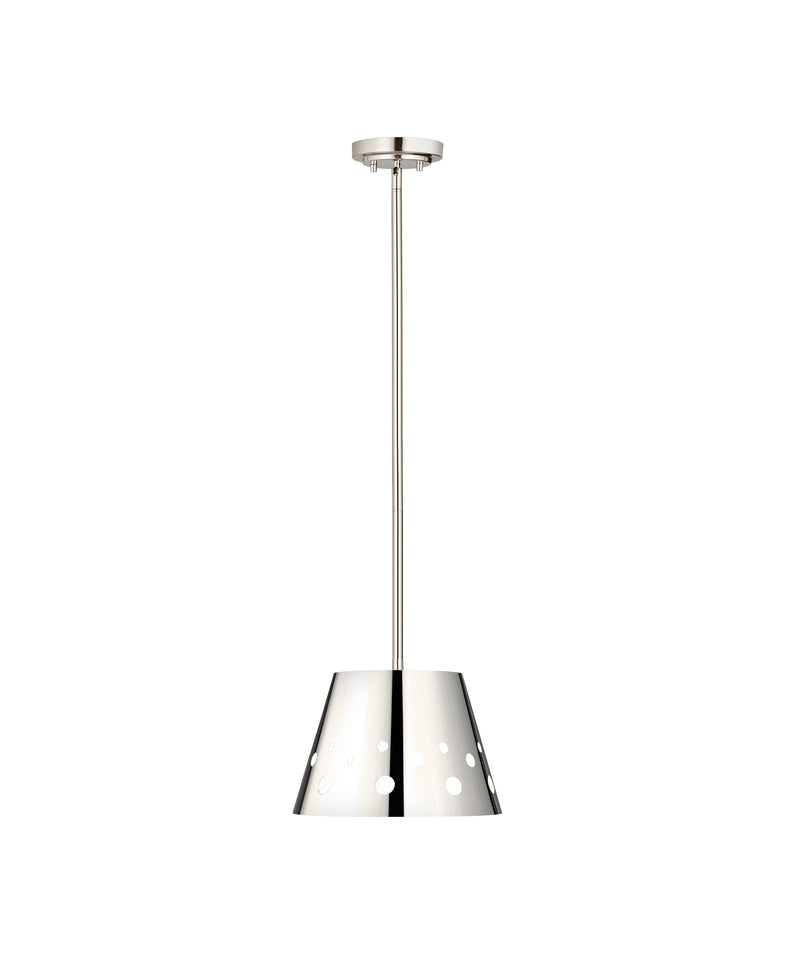 Katie 1 Light 12" Pendant in Polished Nickel