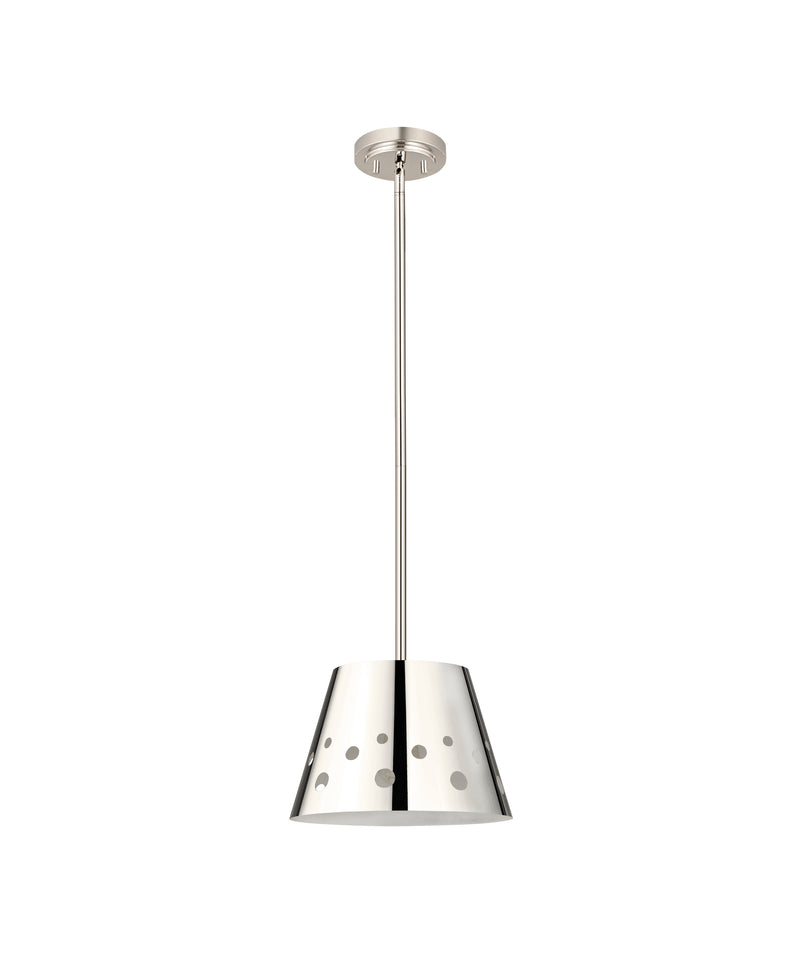 Katie 1 Light 12" Pendant in Polished Nickel