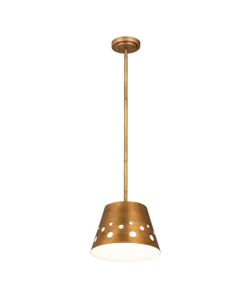 Katie 1 Light 12" Pendant in Rubbed Brass