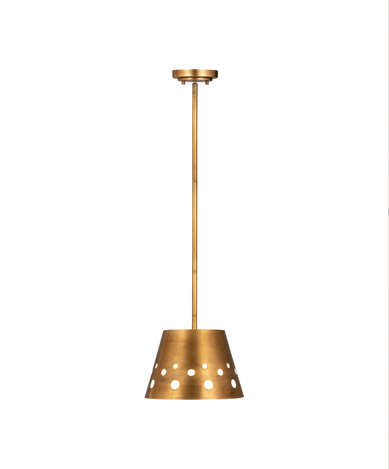 Katie 1 Light 12" Pendant in Rubbed Brass