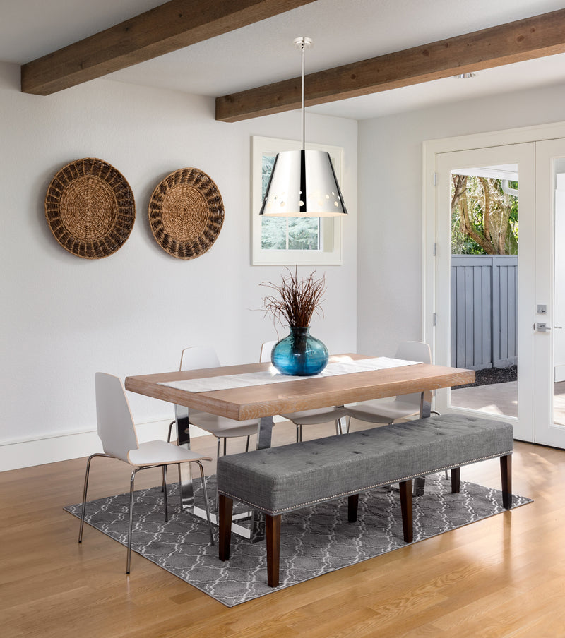 Katie 1 Light 18" Pendant in Polished Nickel in a room setting