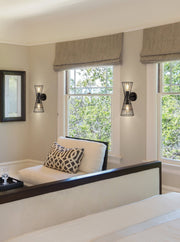 Alito 2 Light 7" Wall Sconce in Matte Black in a room setting