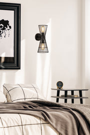 Alito 2 Light 7" Wall Sconce in Matte Black in a room setting