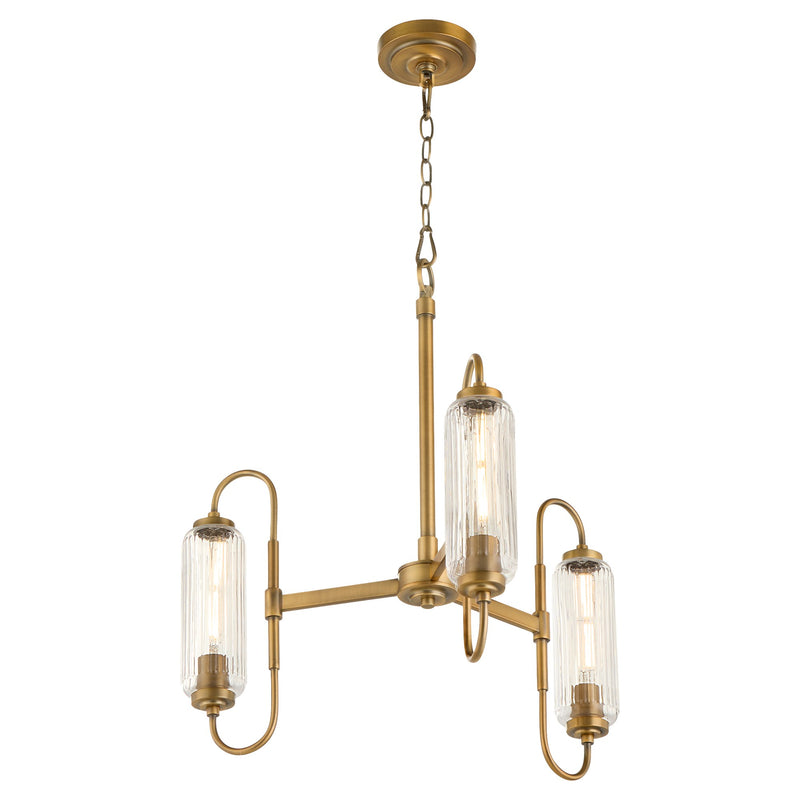 Whitmire 24" Tall 3 Light Chandelier in Brushed Brass