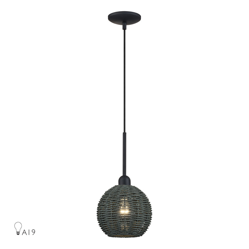 Deluna Mini Globe Pendant in Black