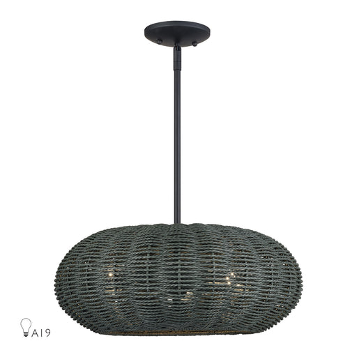 Deluna 3-Light Chandelier in Black