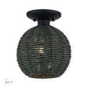 Deluna Small Semi-Flush Mount in Black