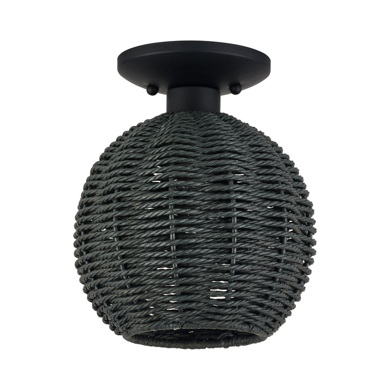 Deluna Small Semi-Flush Mount in Black