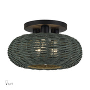 Deluna 14" 3-Light Semi-Flush Mount in Black