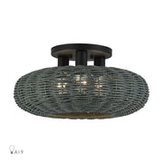 Deluna 18" 3-Light Semi-Flush Mount in Black