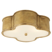 Basil Three Light Flush Mount in Natural Brass