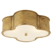 Basil 17" 3-Light Flush Mount in Natural Brass