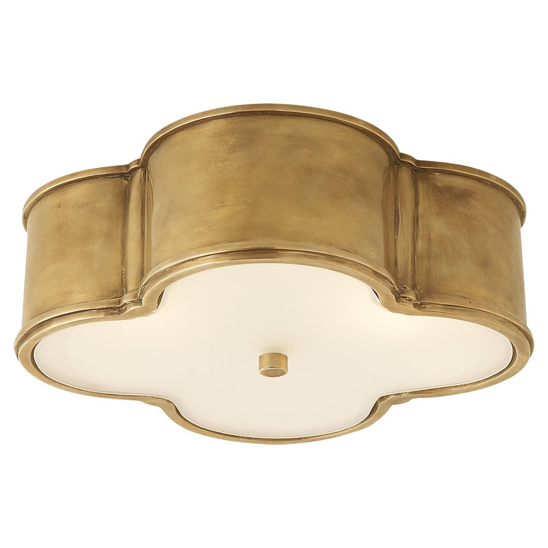 Basil 17" 3-Light Flush Mount in Natural Brass