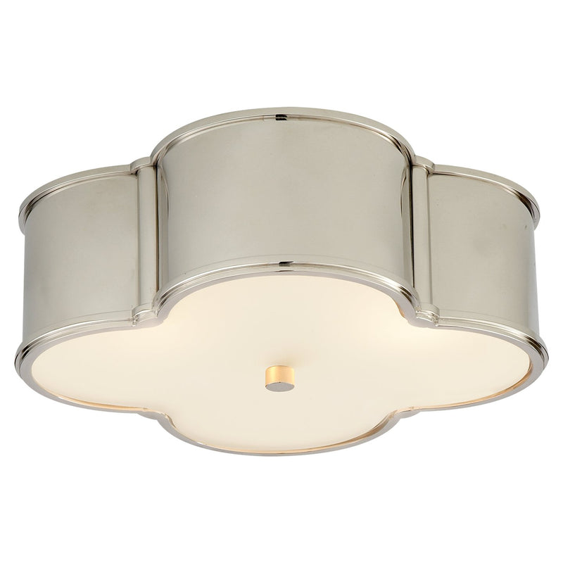 Basil 17" 3-Light Flush Mount in Polished Nickel