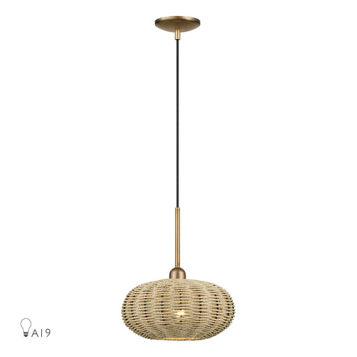 Summervine Pendant in Antique Gold Leaf