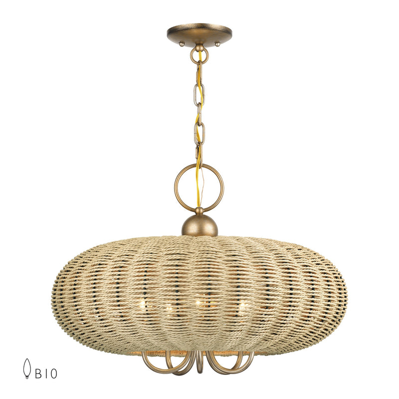Summervine 5-Light Chandelier in Antique Gold Leaf