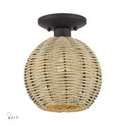 Summervine Small Semi-Flush Mount in Bronze