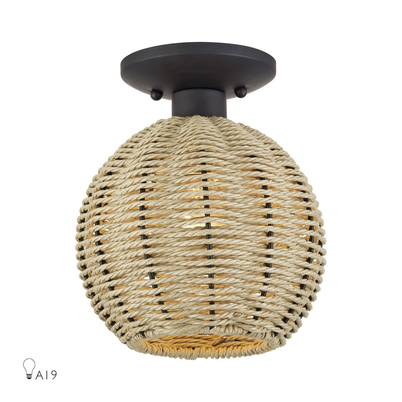 Summervine Small Semi-Flush Mount in Bronze