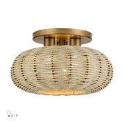 Summervine 3-Light 14" Semi-Flush Mount in Antique Gold Leaf