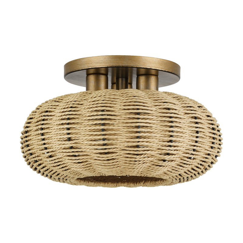 Summervine 3-Light 14" Semi-Flush Mount in Antique Gold Leaf